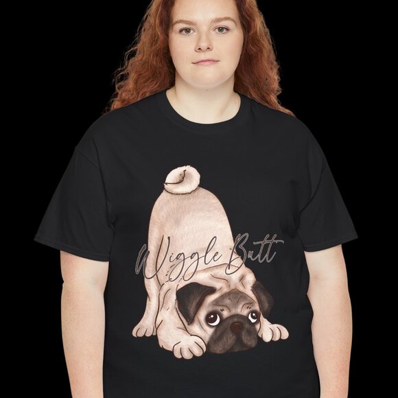 Pug Wiggle Butt shirt pet lovers Tshirt great birthday gift top - Picture 5 of 5